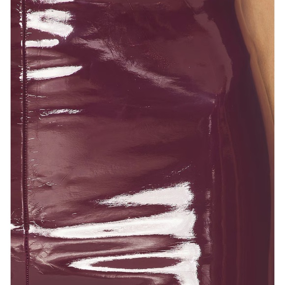SPANX Faux Patent Leather Leggings in Ruby Red Burgundy - Picture 3 of 7